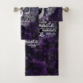 OMの記号を用いるはすのナマステの単語の芸術を真珠で飾って下さい バスタオルセット (インサイチュ)