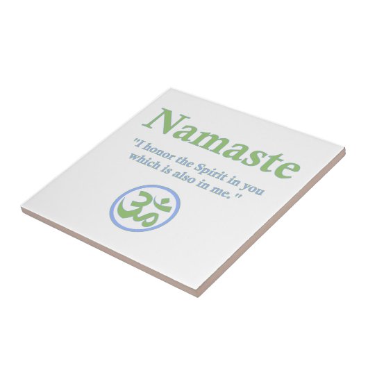 Omの記号を用いるナマステの意味 タイル (側面)