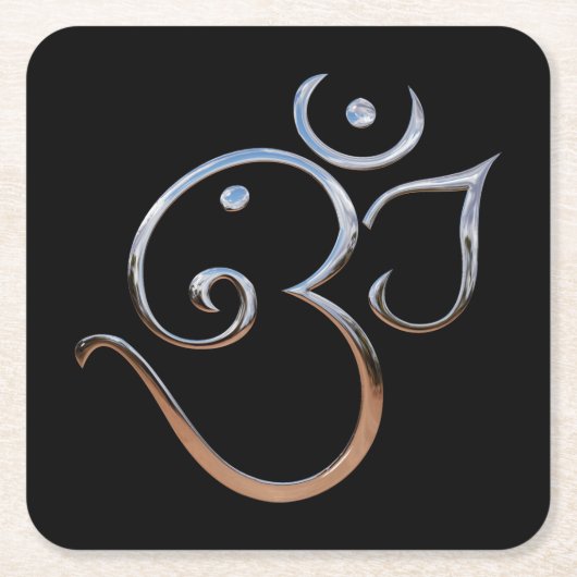 Omの記号 スクエアペーパーコースター (正面)