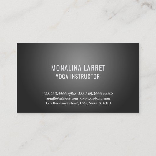 Omの金ゴールドの黙想の記号のヨガのインストラクター|の黒 名刺 (裏面)