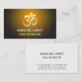 Omの金ゴールドの黙想の記号のヨガのインストラクター 名刺 (正面/裏面)