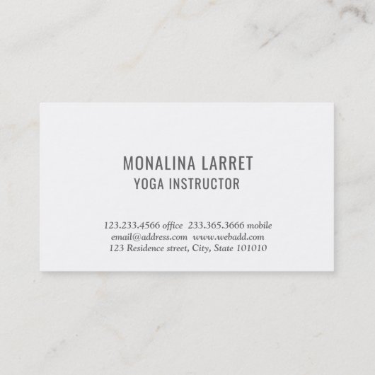 Omの金ゴールドの黙想の記号のヨガのインストラクター 名刺 (裏面)