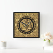 Omの黙想の金ゴールドの柱時計の正方形 スクエア壁時計 (ホーム)