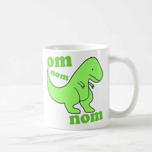 omのnomのnomの恐竜のchompss コーヒーマグカップ (右)