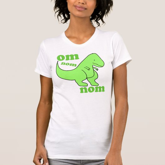 omのnomのnomの恐竜は食べます tシャツ (正面)
