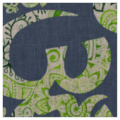 omはプリントの麻布の生地を織ります ファブリック (クローズアップ)