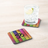 Omは多彩な木で署名します コースター (右側)