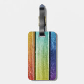 Omは多彩な木で署名します ラゲッジタグ (裏面縦)