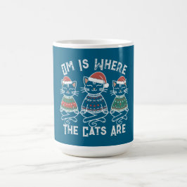 Omは猫がいる場所 – Yoga おもしろい Christmas コーヒーマグカップ