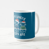 Omは猫がいる場所 – Yoga おもしろい Christmas コーヒーマグカップ (正面右)