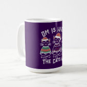 Omは猫がいる場所 – Yoga おもしろい Christmas コーヒーマグカップ (正面左)