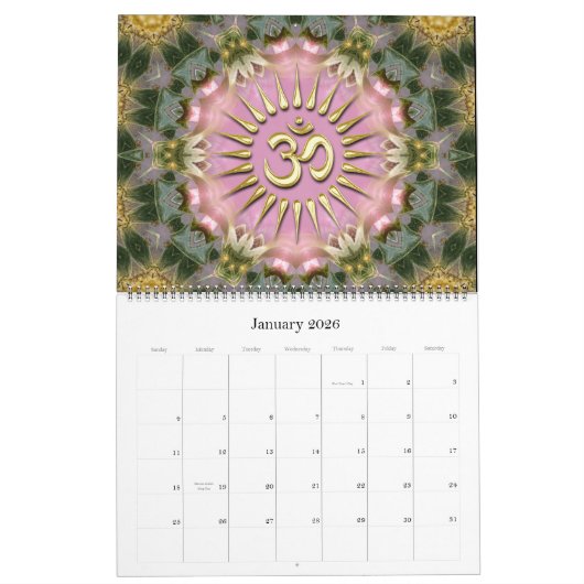OMアーティストリーヨガニューエイジメディタショナル曼荼羅 カレンダー (1月 2026)