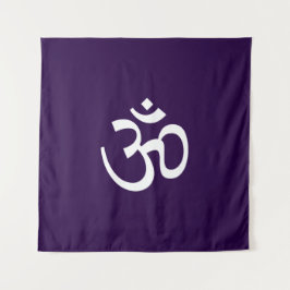 OmオウムアウトラインIcon Hinduism Symbol violet purple タペストリー