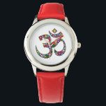 Omオウムナマステヨガシンボルの腕時計 腕時計<br><div class="desc">オームオウムナマステヨガシンボルフローラアートデザイン</div>