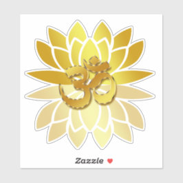 OMオムカラと金ゴールド色蓮の花 シール