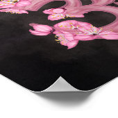 OMシンボルさくらんぼ花の水色 ポスター (角)