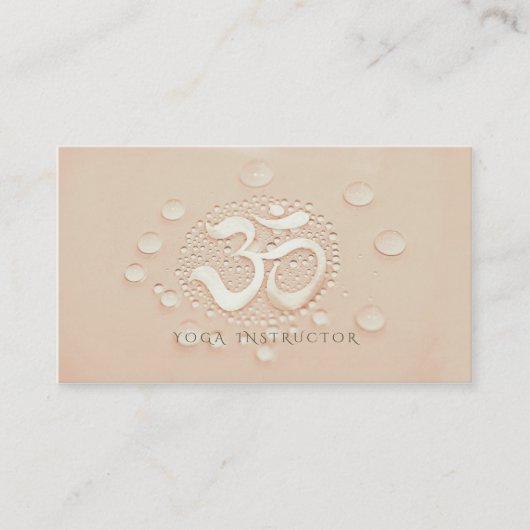OMシンボルエレガント付き水滴YOGAインストラクター 名刺 (正面)