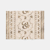 OMシンボルオーナメント-パステル金ゴールド フリースブランケット (正面(横))