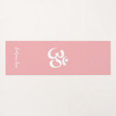 Omシンボルコーラルピンクパーソナライズされた色の名前祈りの言葉 ヨガマット (裏面(横))