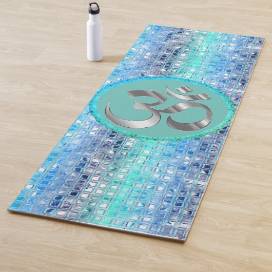 OMシンボルシメリーブルー夢のタイルYoga Mat ヨガマット (インサイチュ)
