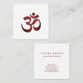 OMシンボルヨガ瞑想インストラクター スクエア名刺 (正面/裏面)