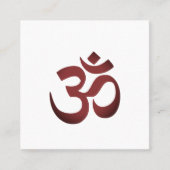 OMシンボルヨガ瞑想インストラクター スクエア名刺 (正面)