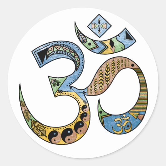 OMシンボルラウンドステッカー、光沢 ラウンドシール (正面)