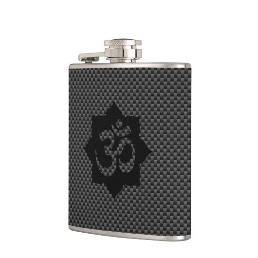 OMシンボルロータススピリチュアリティinカーボンファイバースタイル フラスク (左)