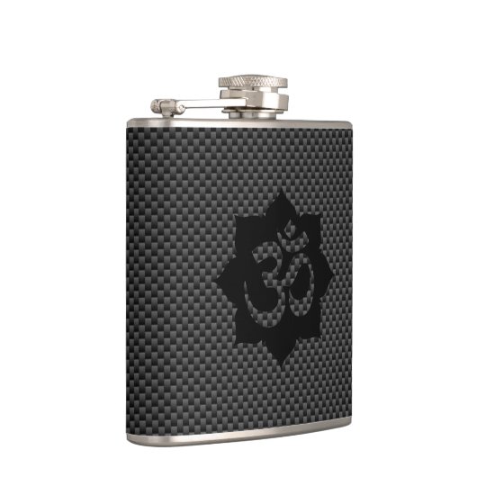 OMシンボルロータススピリチュアリティinカーボンファイバースタイル フラスク (右)