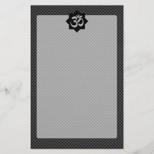 OMシンボルロータススピリチュアリティinカーボンファイバースタイル 便箋