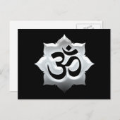 OMシンボルロータスピリチュアリティヨガクレスト ポストカード (正面/裏面)