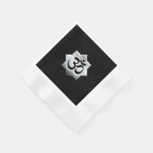 OMシンボルロータスピリチュアリティヨガクレスト 縁ありカクテルナプキン (角)