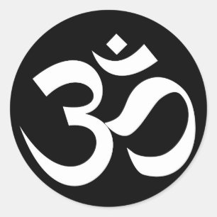omシンボル神聖な仏教の宗教zen yoga ラウンドシール