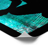 Omターコイズと黒人女性めい想ズヨガポステ ポスター (角)