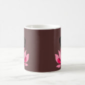 OMナマステスピリチュアルロータスフラワーヨガインアンバー コーヒーマグカップ (中央)