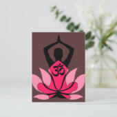 OMナマステスピリチュアルロータスフラワーヨガインアンバー ポストカード (スタンド正面)