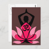 OMナマステスピリチュアルロータスフラワーヨガインアンバー ポストカード (正面/裏面)