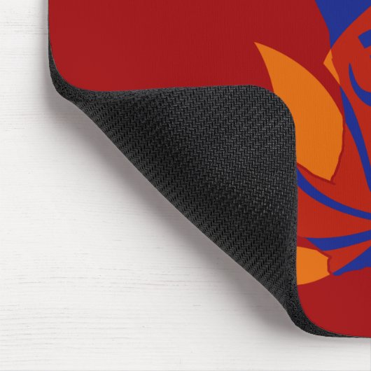 OMナマステスピリチュアルロータスフラワーヨガオンクリムゾン マウスパッド (コーナー)