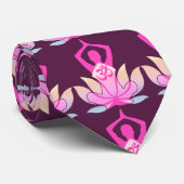 OMナマステスピリチュアルロータスフラワーヨガオンパープル ネクタイ (ロール)