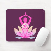 OMナマステスピリチュアルロータスフラワーヨガオンパープル マウスパッド (マウス)
