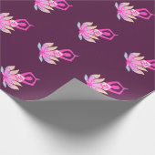 OMナマステスピリチュアルロータスフラワーヨガオンプラム ラッピングペーパー (角)