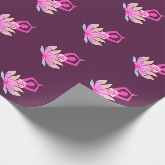 OMナマステスピリチュアルロータスフラワーヨガオンプラム ラッピングペーパー (角)