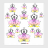 OMナマステスピリチュアルロータスフラワーヨガポーズ シール (シート)