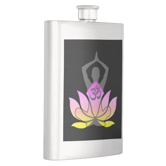 OMナマステスピリチュアルロータスフラワーヨガポーズ フラスク (右)