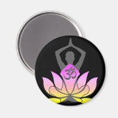 OMナマステスピリチュアルロータスフラワーヨガポーズ マグネット (正面/裏面)