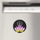 OMナマステスピリチュアルロータスフラワーヨガポーズ マグネット (インサイチュ (食洗機))