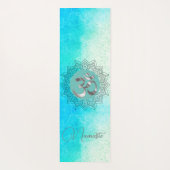 OMナマステロータスマンダラオンスペックルターコイズ ヨガマット (裏面)