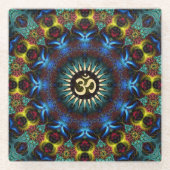 OMフローラフラクタル曼荼羅トレイ ガラスコースター (正面)