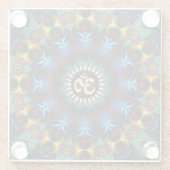 OMフローラフラクタル曼荼羅トレイ ガラスコースター (裏面)