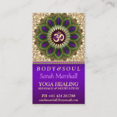 OMホリスティック紫王室の+グリーンピーコックマンダラ 名刺 (正面)